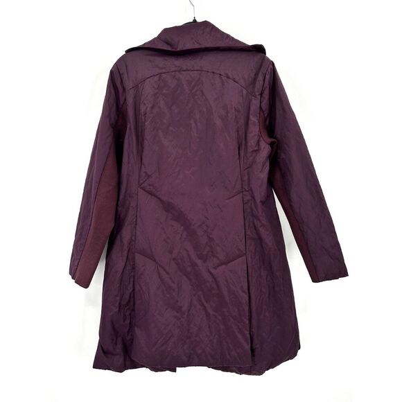STELLA CARAKASI Women's Purple Long Line Full Zip Definitive Coat Size Medium - Picture 2 of 7